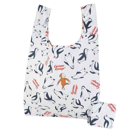 おさるのジョージ 絵本キャラクター エコバッグ 折りたたみ ショッピングバッグ ペンギンとジョージ グッズ プレゼント 男の子 女の子