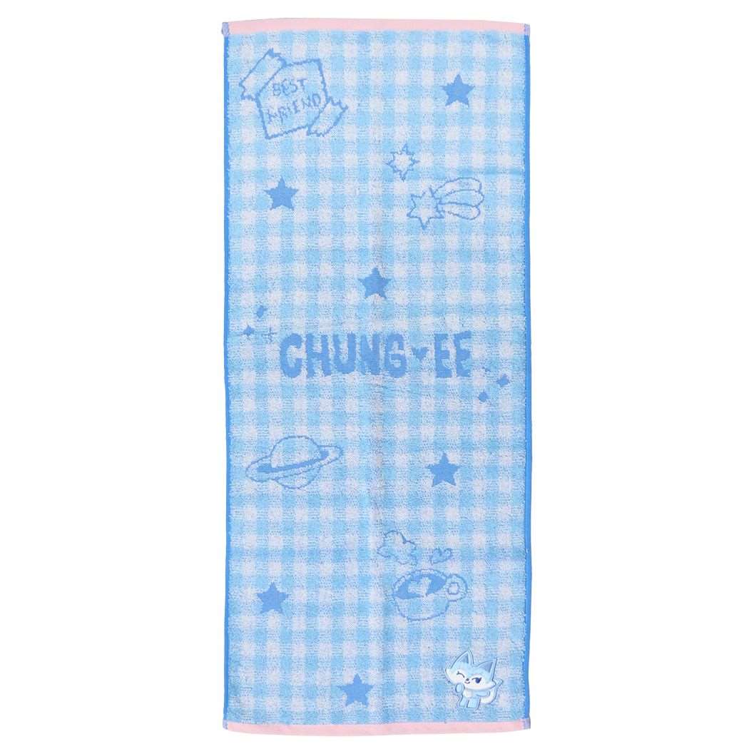 フェイスタオル WDZY ジャガードロングタオル チェック CHUNG-EE LINE FRIENDS 丸眞