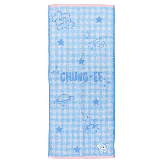 フェイスタオル WDZY ジャガードロングタオル チェック CHUNG-EE LINE FRIENDS 丸眞