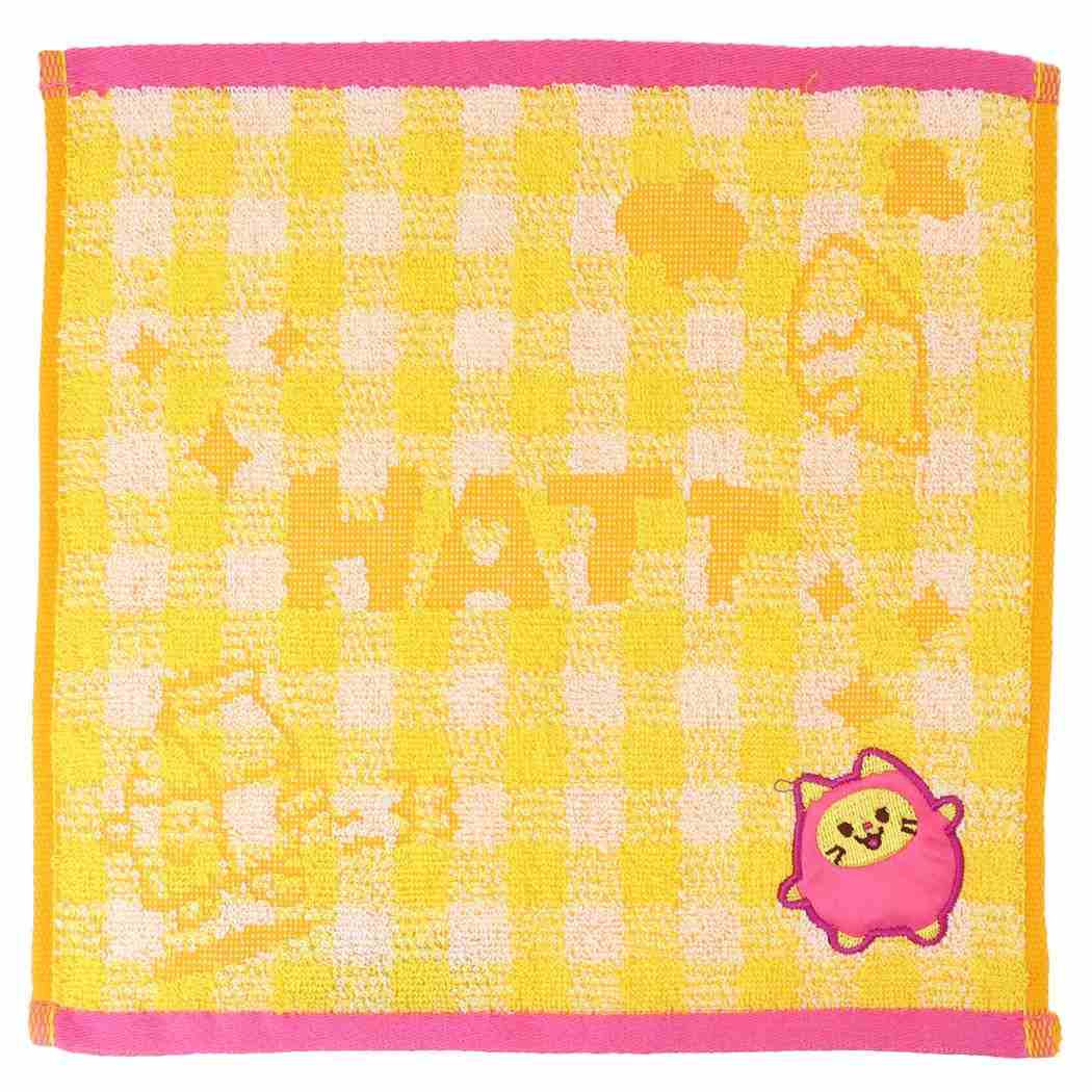 ミニタオル WDZY ジャガードハンカチタオル チェック HATT LINE FRIENDS 丸眞