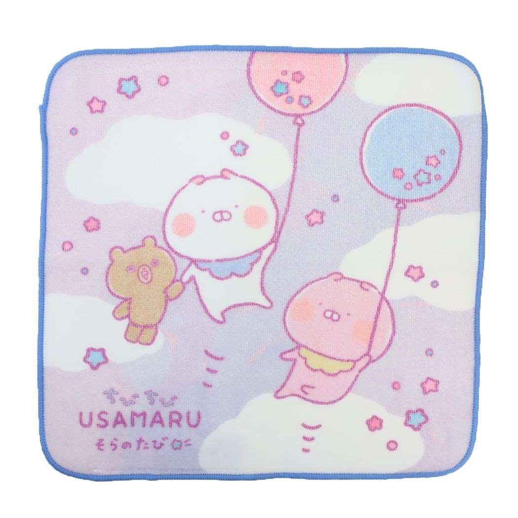 ハンドタオル うさまる ミニタオル そらでぷかぷか 丸眞