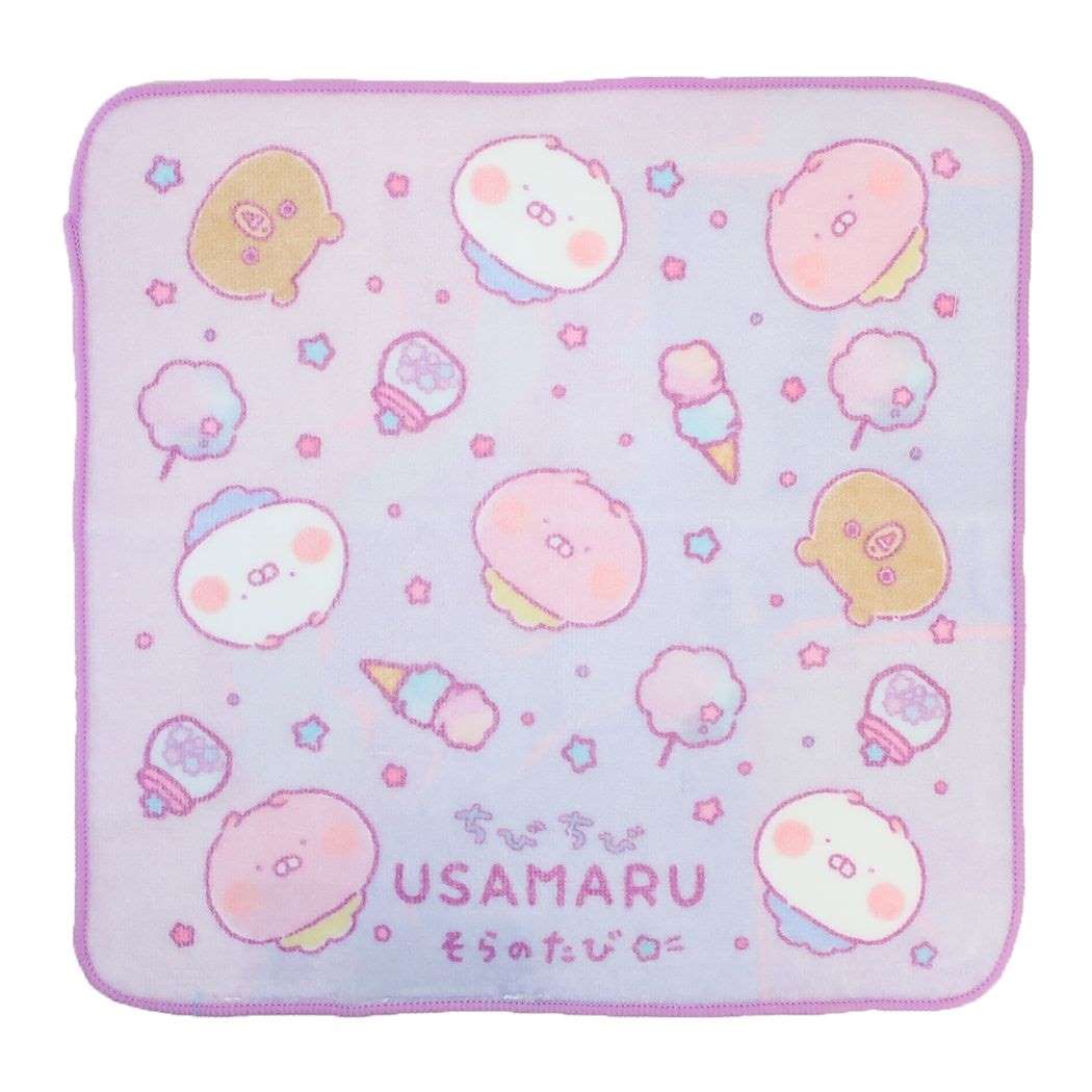 ハンドタオル うさまる ミニタオル ちびちびフェイス