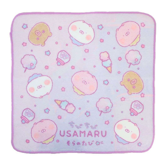 ハンドタオル うさまる ミニタオル ちびちびフェイス