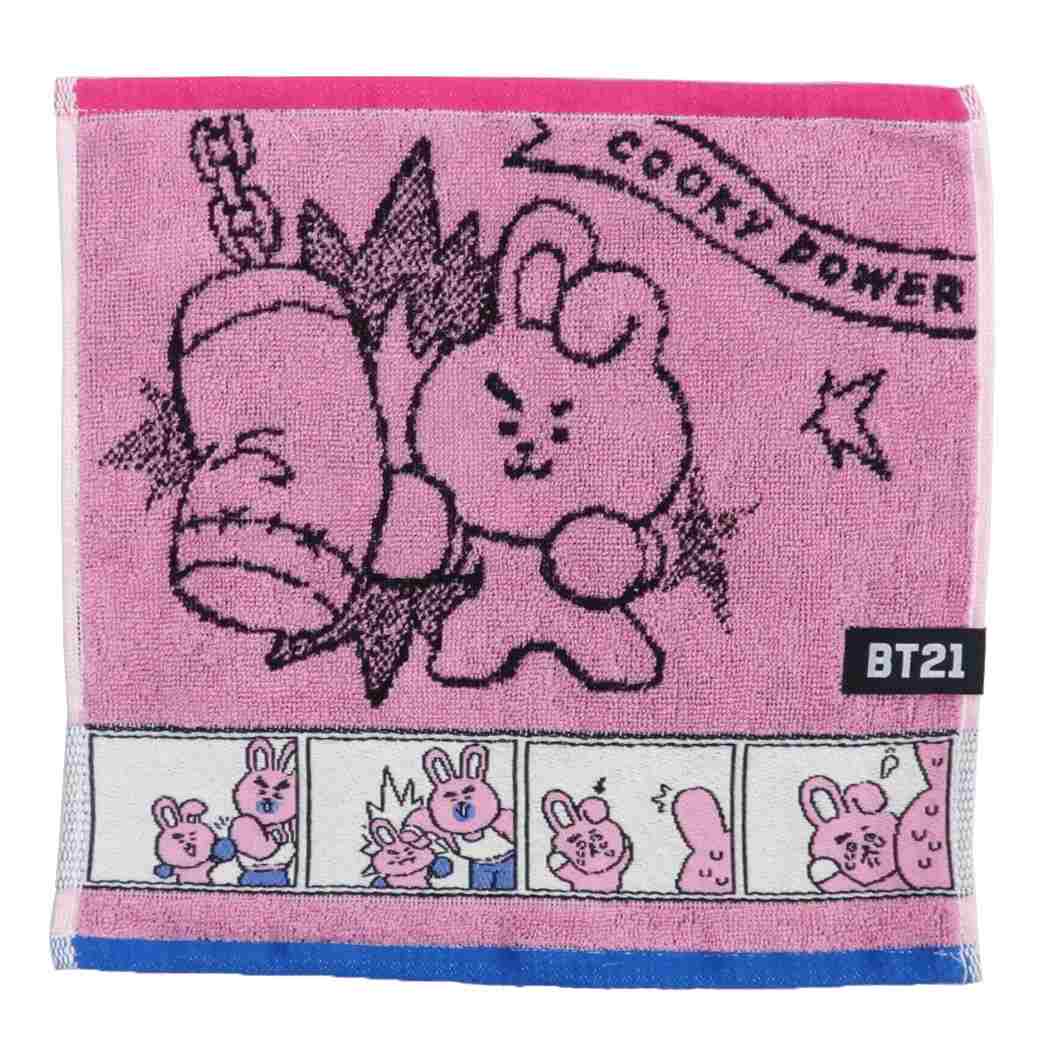 BT21 グッズ ミニタオル LINE FRIENDS キャラクター 制菌 ジャガード ハンカチタオル コミックタッチ COOKY プレゼン