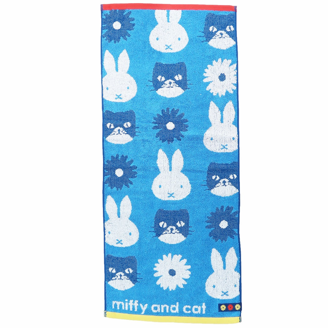 ミッフィー フェイスタオル ジャガード ロングタオル miffy and cat ディックブルーナ 丸眞 34×80cm プレゼント