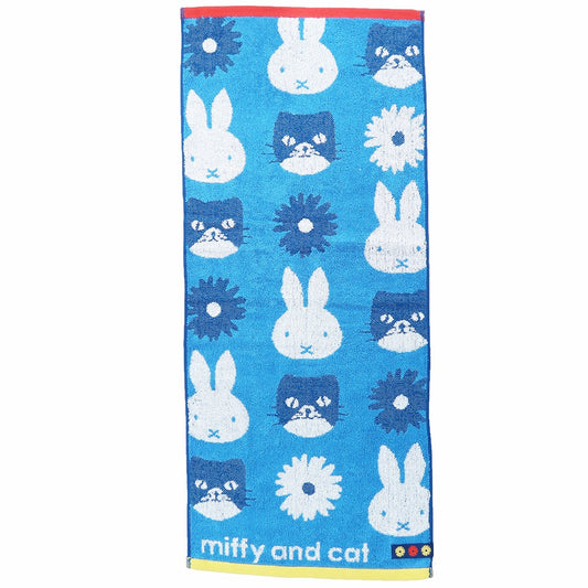 ミッフィー フェイスタオル ジャガード ロングタオル miffy and cat ディックブルーナ 丸眞 34×80cm プレゼント