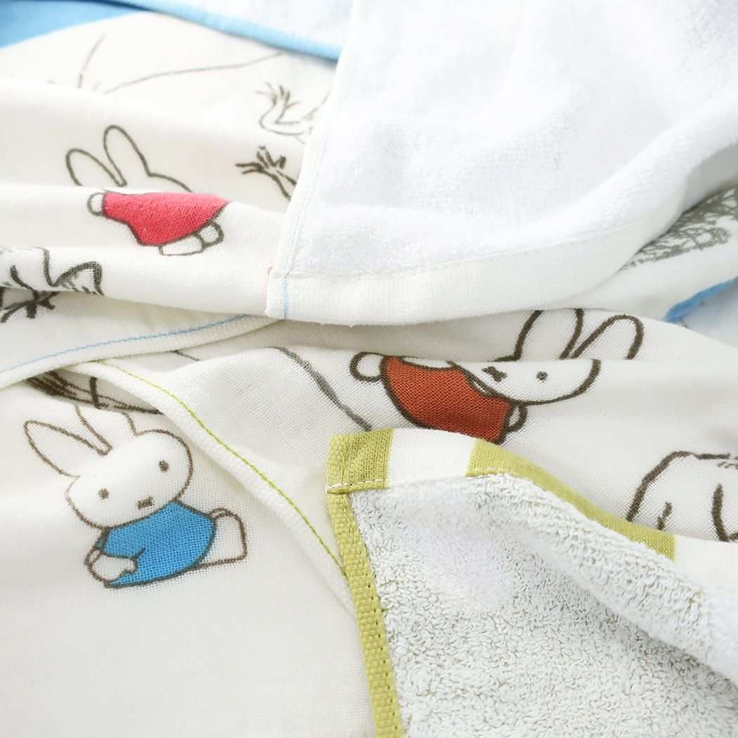 ミッフィー 鳥獣人物戯画 グッズ フェイスタオル ディックブルーナ 絵本キャラクター 片面ガーゼ ロングタオル 弓仲間 プレゼント 男