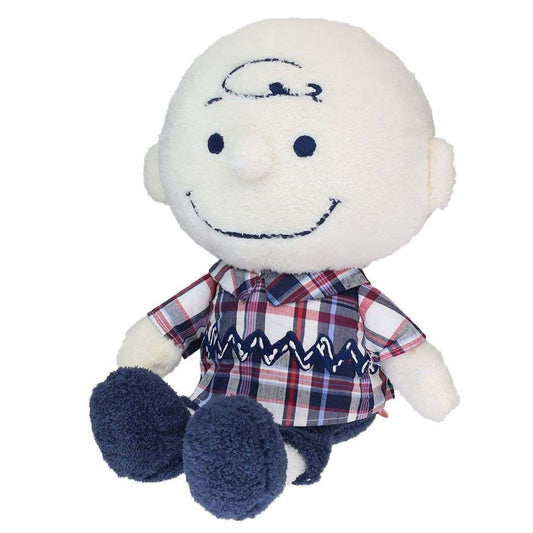 スヌーピー ピーナッツ キャラクター ぬいぐるみ プラッシュドールM ブルーベリーチェック チャーリーブラウン プレゼント 男の子 女