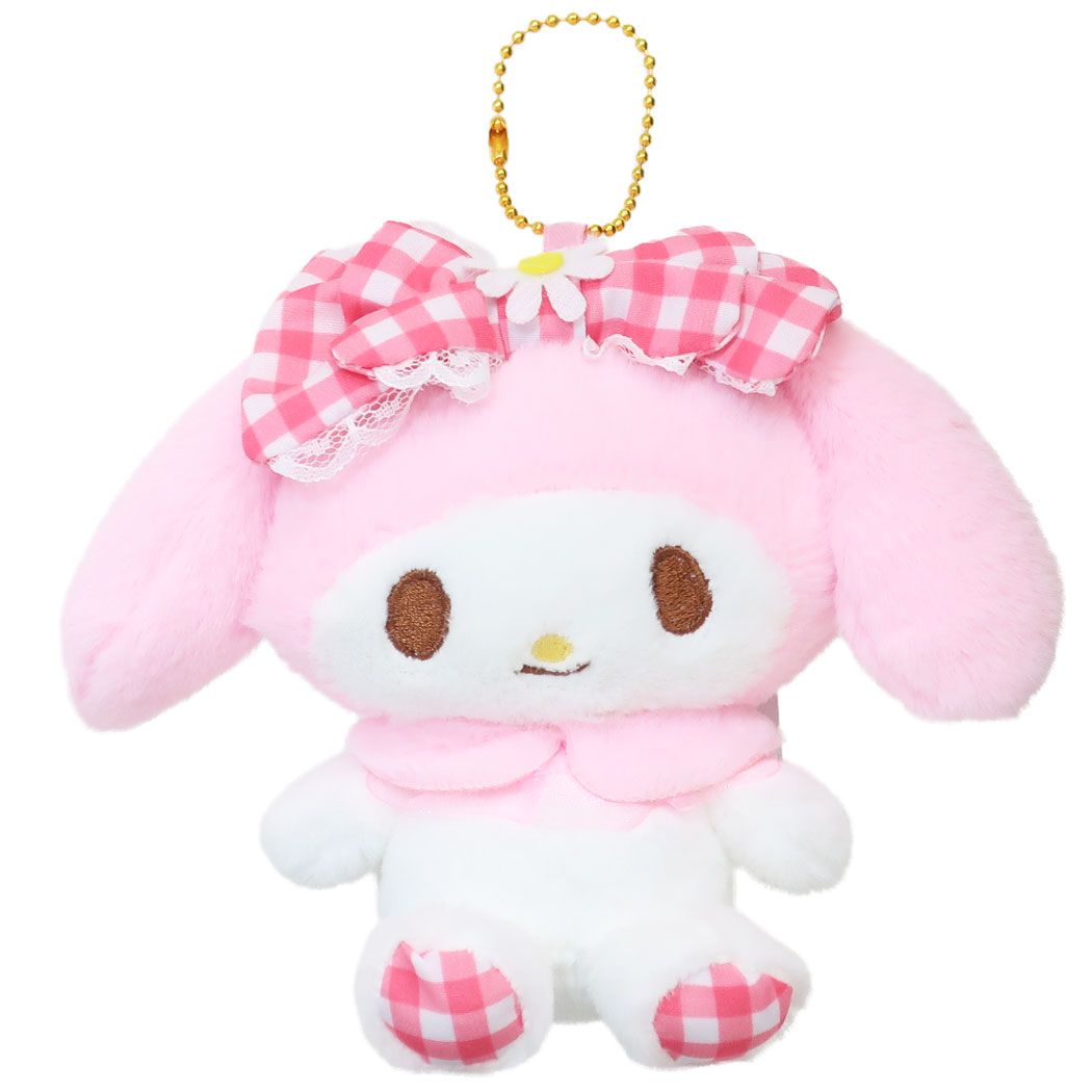 マイメロディ グッズ マスコット キャラクター ミニぬいぐるみボールチェーン ギンガムエンジェル