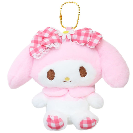 マイメロディ グッズ マスコット キャラクター ミニぬいぐるみボールチェーン ギンガムエンジェル
