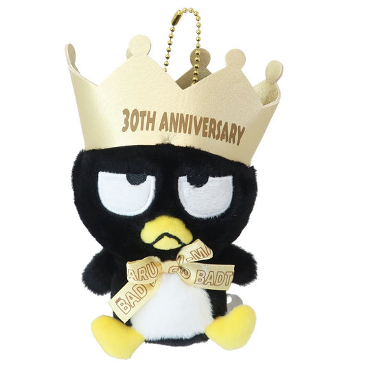 バッドばつ丸 グッズ マスコット キャラクター ミニぬいぐるみボールチェーン 30th 王冠