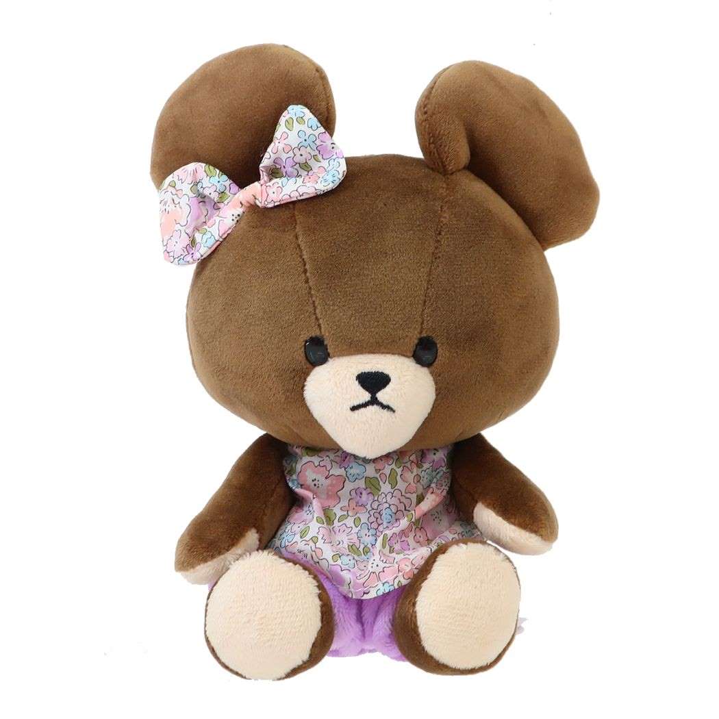 くまのがっこう ぬいぐるみ やわらかビーンドール リバティ 紫ズボン