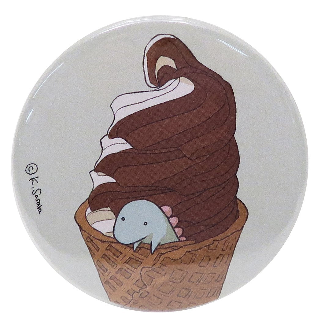 恐竜のいる毎日 手鏡 ラウンド 缶ミラー ノルコーポレーション 3ソフトクリーム グッズ 54mm プチギフト プレゼント