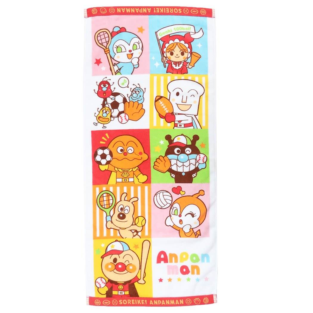 シャーリング プリント ロングタオル アンパンマン フェイスタオル 通販 スポーツチャレンジ グッズ プレゼント 男の子 女の子 ギフ