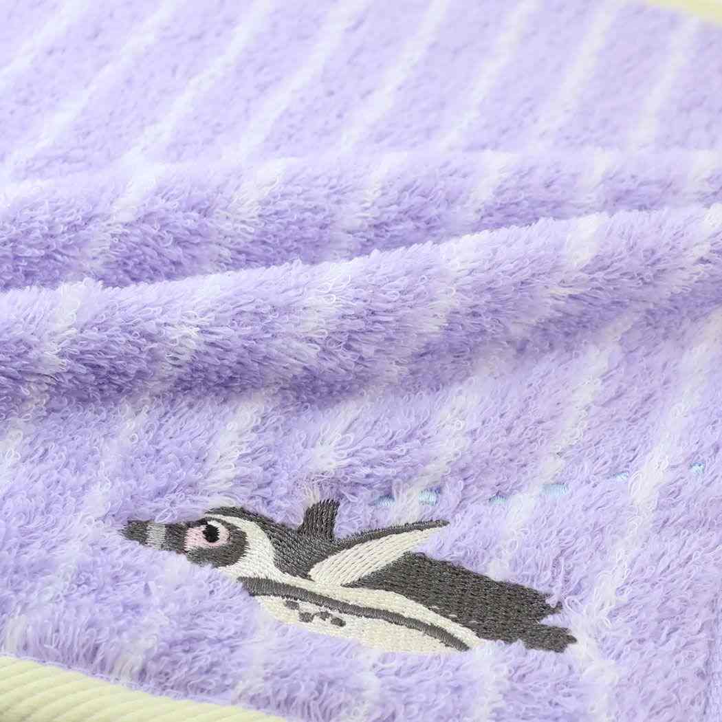 ミニタオル ずっとつづく タオルチーフ ハンカチタオル フンボルトペンギン アニマル 日繊