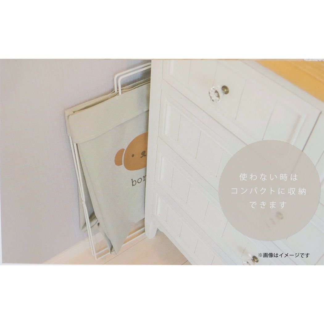 ミッフィー 折り畳めるランドリーバスケット 横型 ディックブルーナ 洗濯カゴ 絵本キャラクター boris