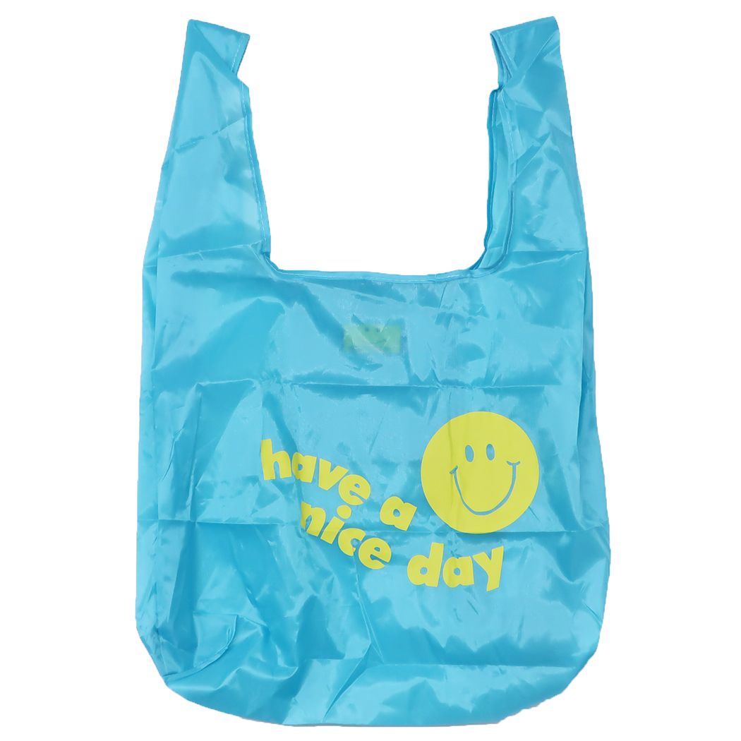 エコバッグ スマイリーフェイス ECO BAG 折りたたみショッピングバッグ Smiley Face NICE DAY BLUE お買い物かばん