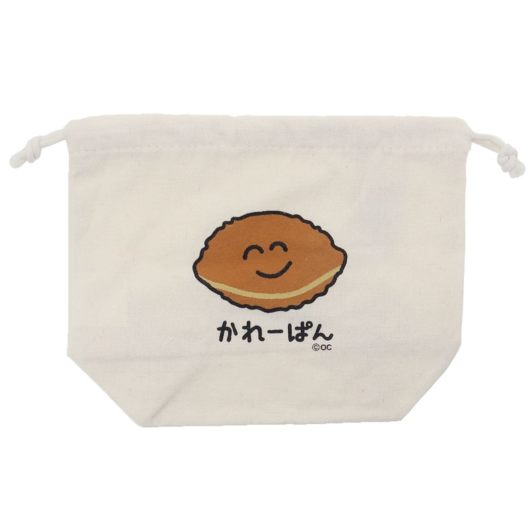 巾着袋 マチ付ききんちゃくポーチ かれーぱんさん オクタニ