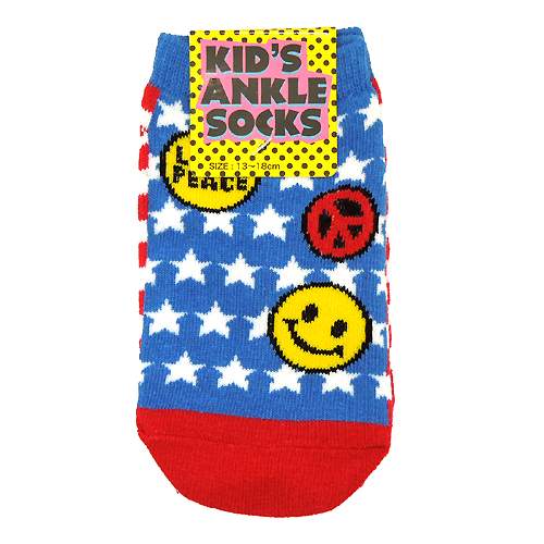 かわいい子供用靴下 US FLAG アメリカ国旗 キッズアンクルソックス プレゼント 男の子 女の子 ギフト