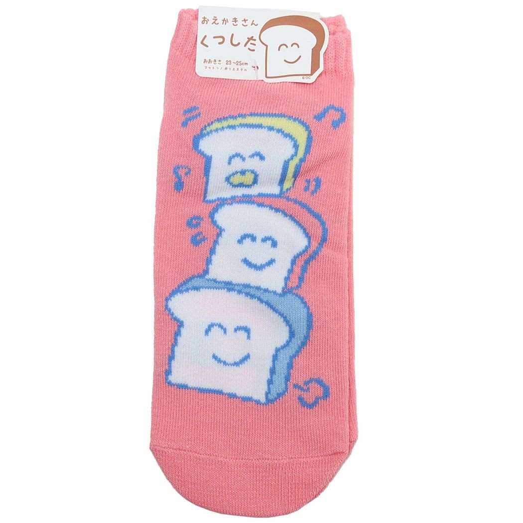 おえかきさん 女性用靴下 レディースくるぶしソックス ぱんさんふぁみりー オクタニ