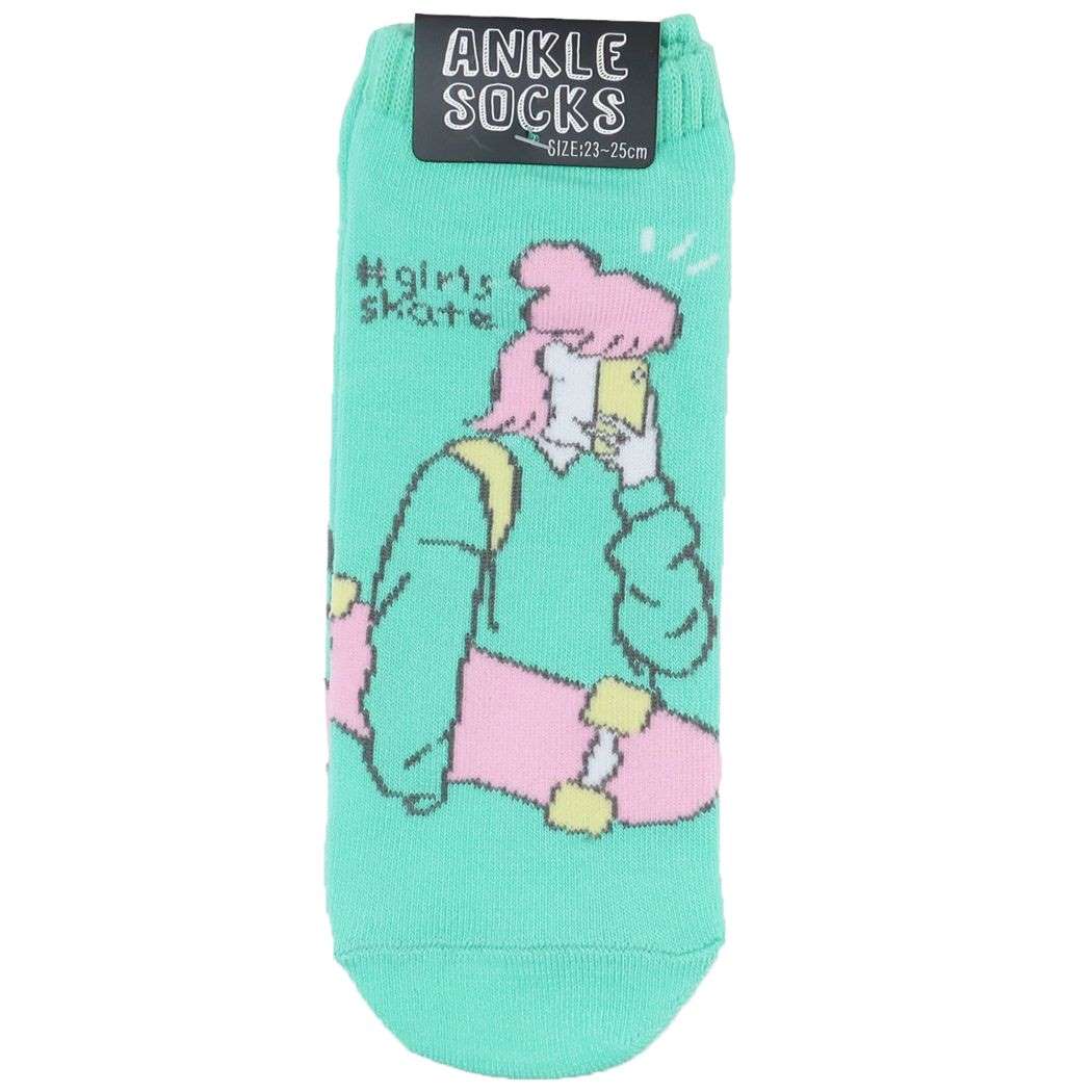 女性用靴下 レディースアンクルソックス GIRLS SKATE プレゼント 男の子 女の子 ギフト