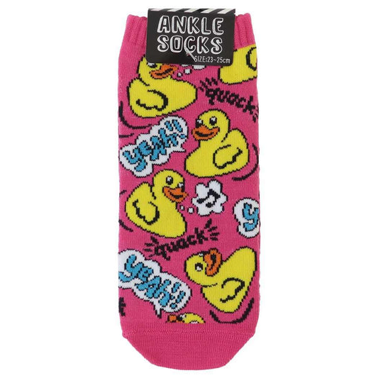 女性用靴下 レディースアンクルソックス RUBBER DUCK PINK
