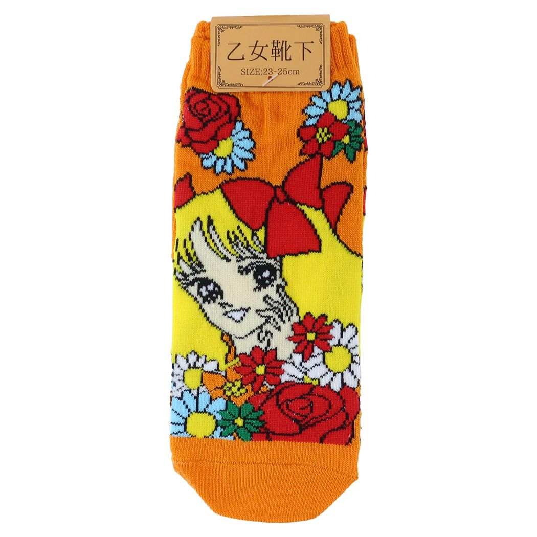 女性用靴下 レディースアンクルソックス 少女 ORANGE オクタニ
