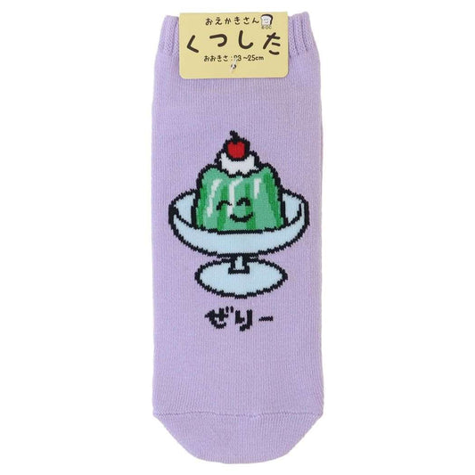おえかきさん グッズ 女性用靴下 かわいい レディースアンクルソックス ぜりーさん