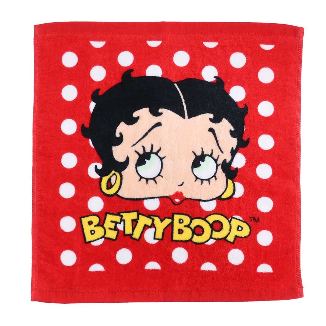 ベティブープ ハンドタオル ウォッシュタオル ドット レッド BETTY BOOP オクタニ 34×35cm プレゼント 男の子 女の