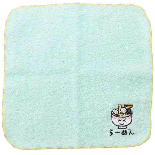 おえかきさん グッズ ミニタオル 汗拭きタオル ワンポイント刺繍ハンカチタオル らーめんさん プレゼント 男の子 女の子 ギフト