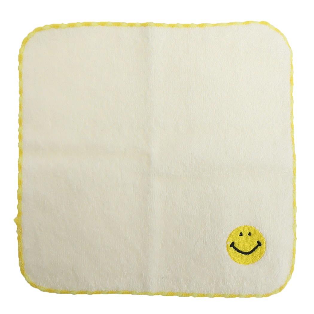 スマイリーフェイス ワンポイント 刺繍 ハンカチタオル Smiley Face ミニタオル キャラクター プレゼント 男の子 女の子