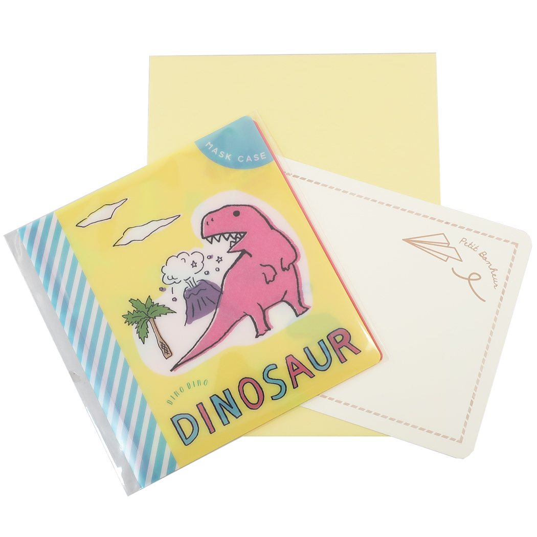 グリーティングカード しあわせ ますく堂 抗菌 マスクケース付き カード DINO DINO GAO GAO オリエンタルベリー