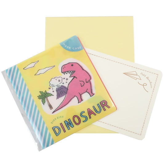 グリーティングカード しあわせ ますく堂 抗菌 マスクケース付き カード DINO DINO GAO GAO オリエンタルベリー