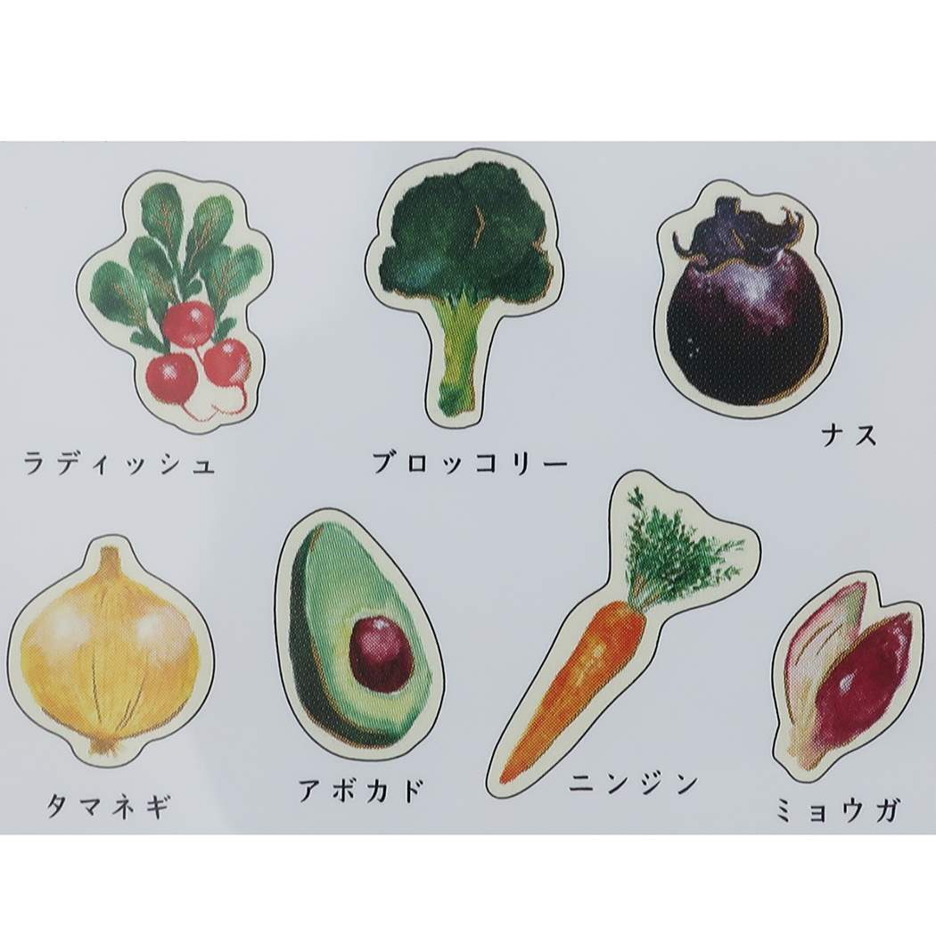 ミニ ステッカーセット フレークシール Vegenery イノウエノリコ colorful marche 9×10cm デコシール