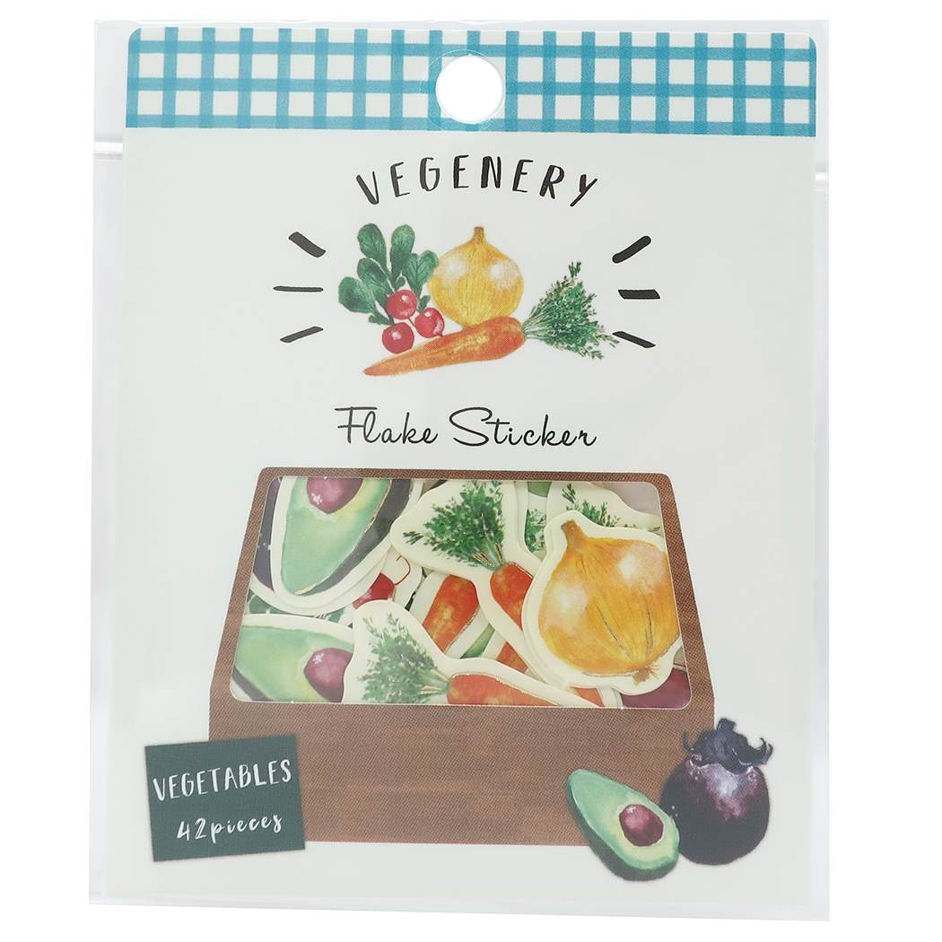 ミニ ステッカーセット フレークシール Vegenery イノウエノリコ colorful marche 9×10cm デコシール
