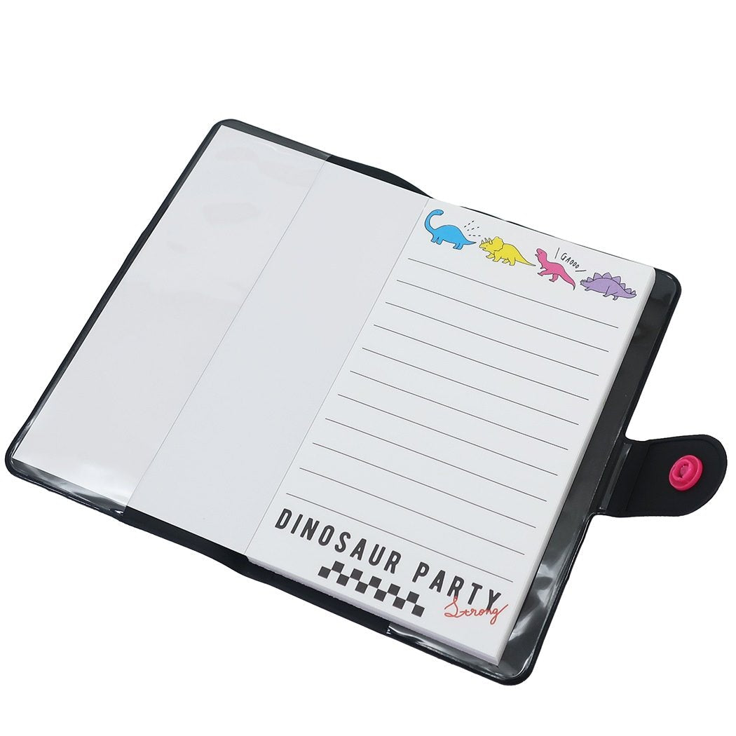スマホカバー型 メモ メモ帳 ダイナソーパーティー マット塩ビカバー 7.4×13.2×0.9cm プレゼント 男の子 女の