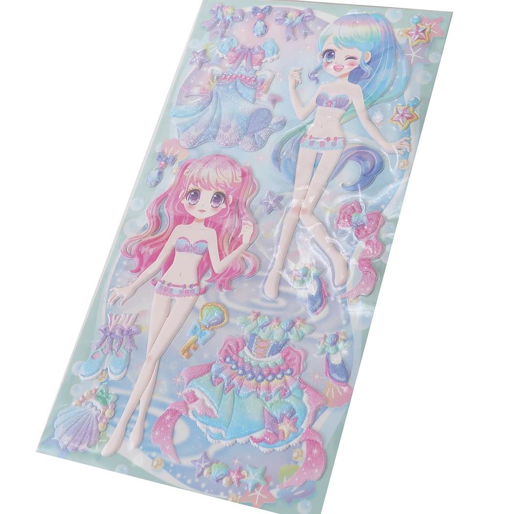 きせかえシール メタモルプリンセスガールシール マーメイドプリンセスガール 女の子向け クーリア 10×19cm プレゼント 男の子