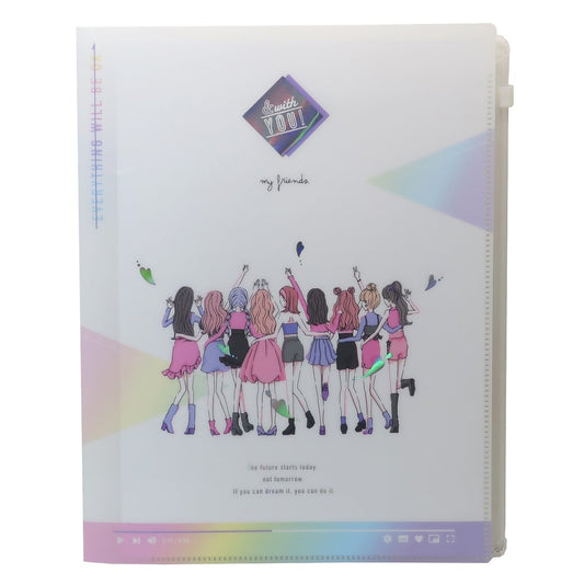 クリアファイル A4 6ポケット ジップファスナー付 グッズ ポケットファイル かわいい NIJI GIRL アンドウィズユー プレゼント