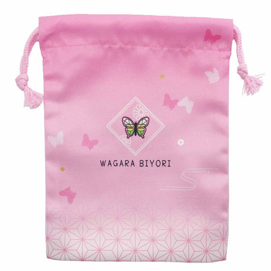 マチ付き きんちゃくポーチ 和柄びより 巾着袋 通販 チョウ ピンク グッズ プレゼント 男の子 女の子 ギフト