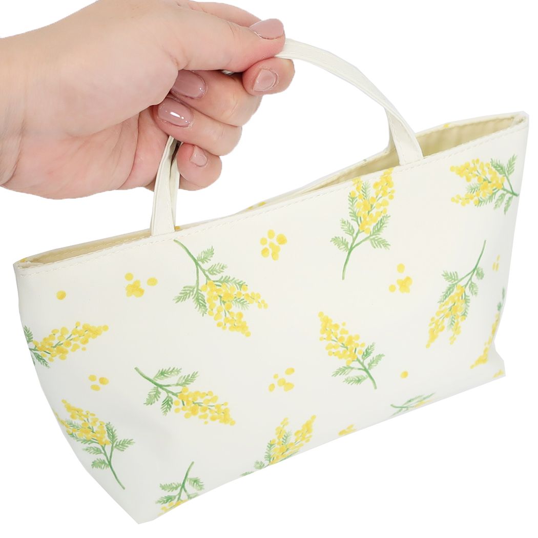 仕切り付きインナーポーチ ウェットティッシュポーチ付き バッグインバッグ フロールクレール ミモザ 持ち手付きバッグ プレゼント 男の