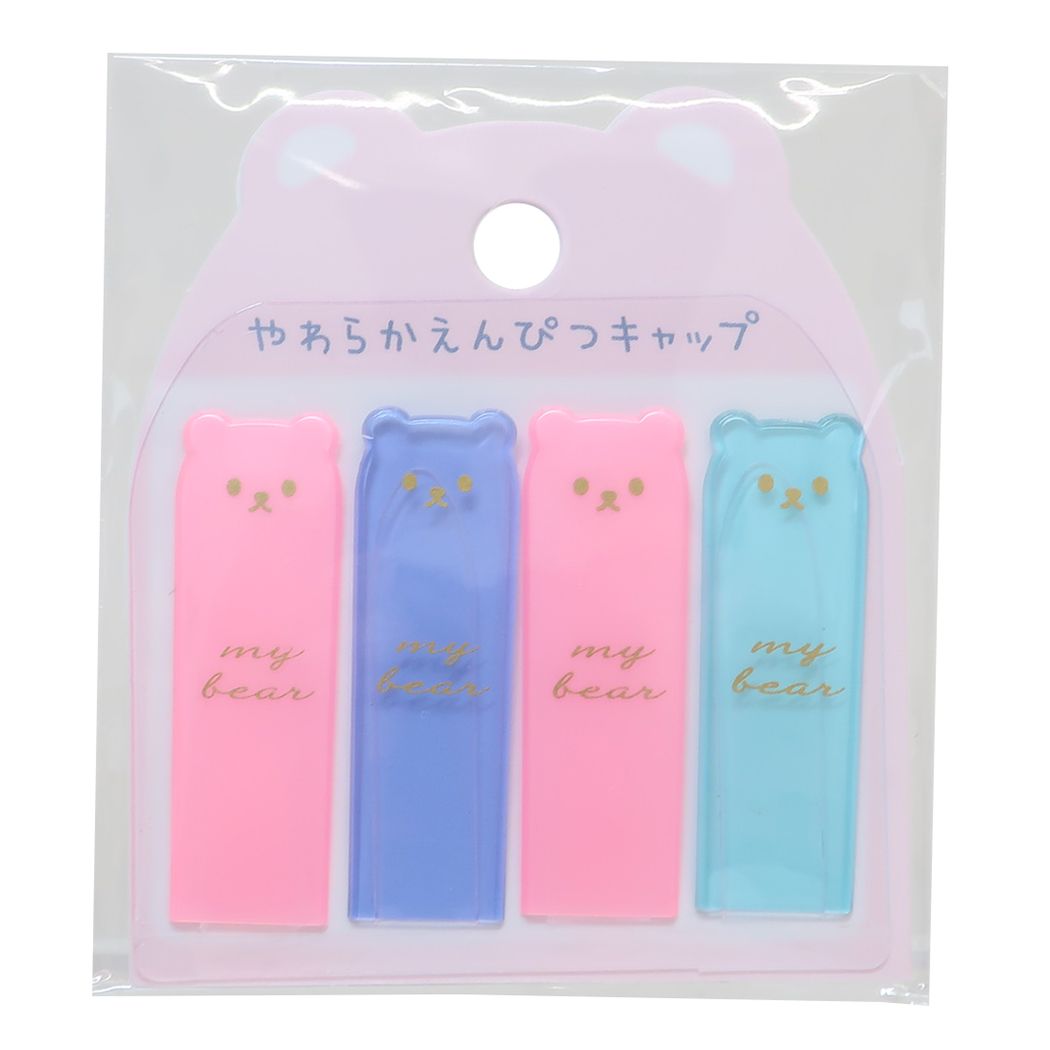 鉛筆キャップ やわらか鉛筆キャップ くま ピンク クーリア
