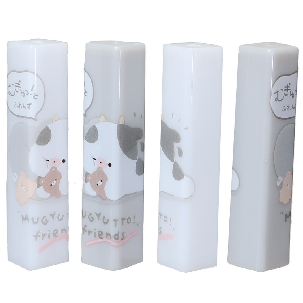 スクエアえんぴつカバー4本セット むぎゅっとふれんず 鉛筆キャップ クーリア ちーず プレゼント 男の子 女の子 ギフト