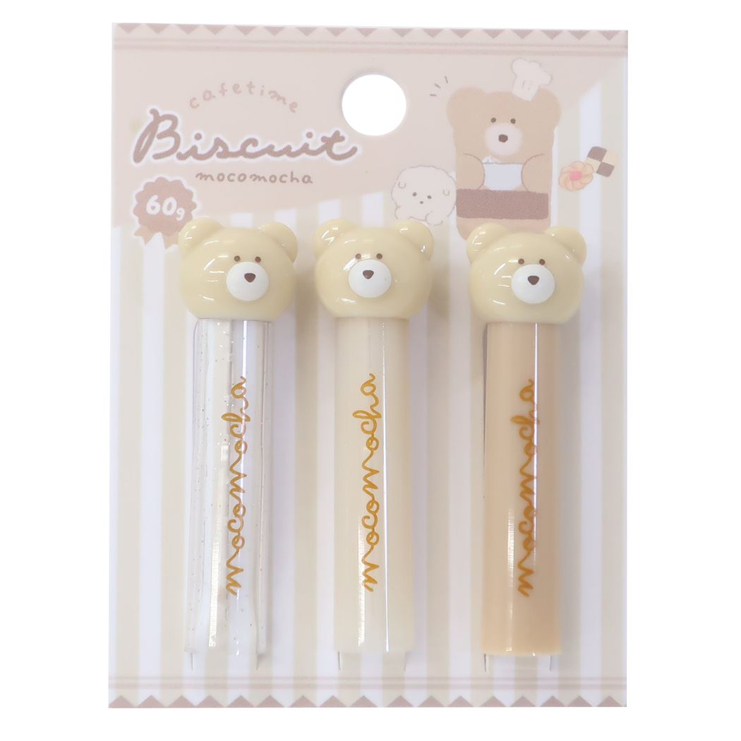 マスコットキャップ3本セット ほっこりモコモカ 鉛筆キャップ クーリア
