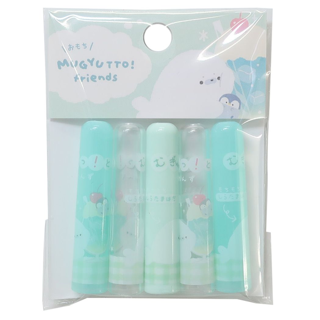 鉛筆キャップ むぎゅっとふれんず えんぴつカバー5本セット おもち 新入学