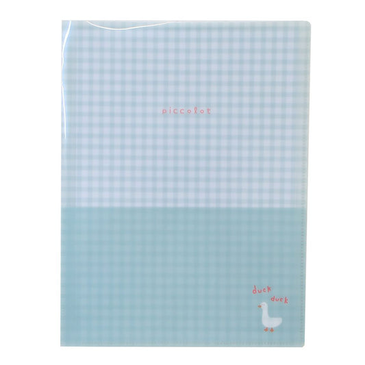 外ポケット付き6ポケットクリアファイル A4 ピッコロット ポケットファイル クーリア あひる