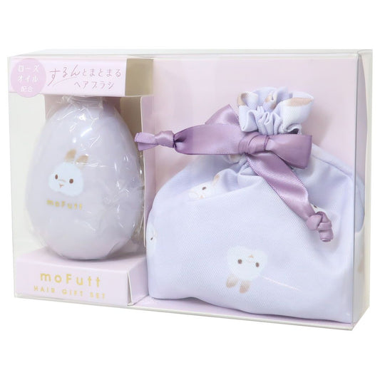 ヘア-ブラシ モフット ヘアブラシ＆巾着 うさぎ プレゼント ギフト
