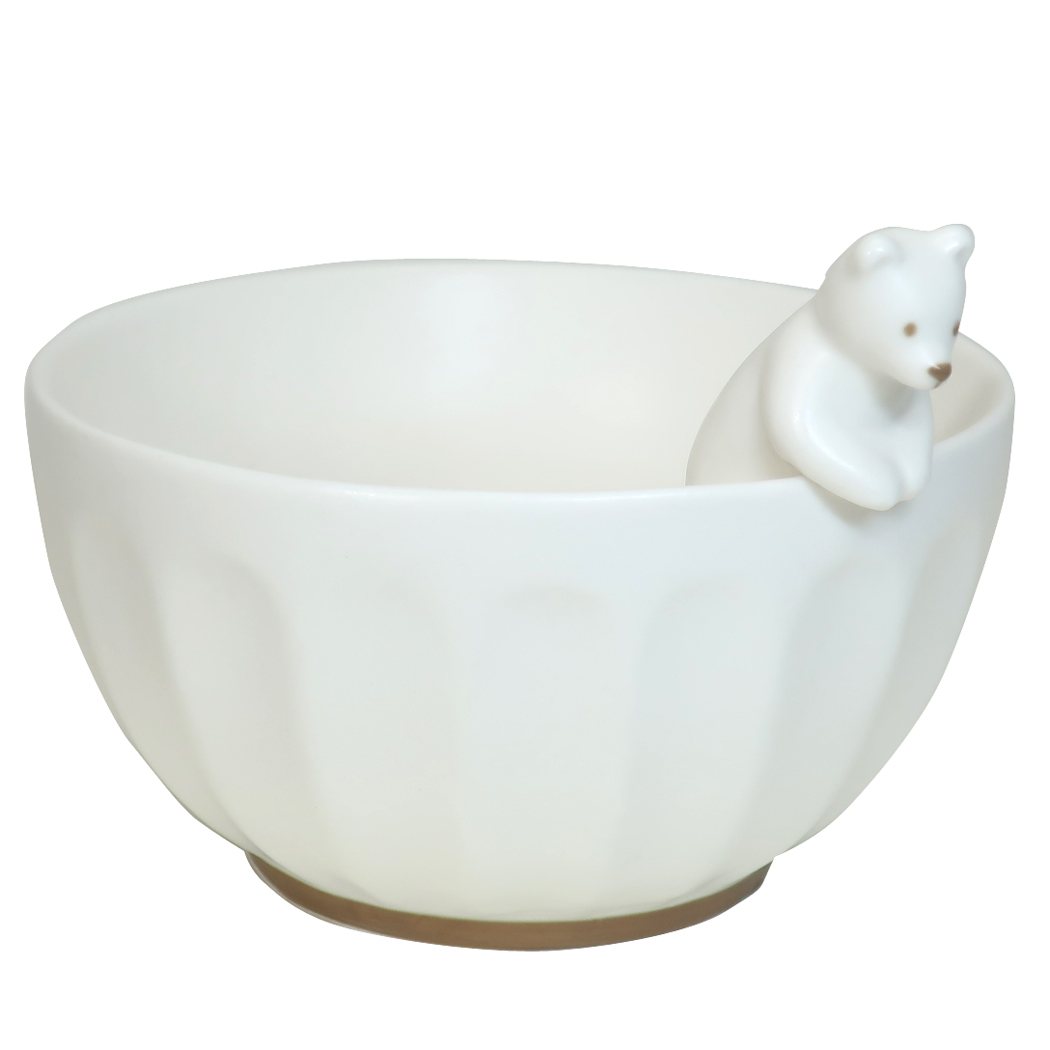 フィギュア付き ライスボウル お茶碗 White Zoo シロクマ アニマル サンアート ギフト食器 プレゼント 男の子 女の子