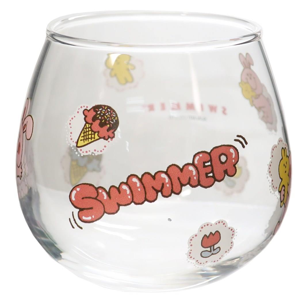 ガラスコップ スイマー SWIMMER ゆらゆら タンブラー ラビット RABBIT 290ml プレゼント かわいい キャラクター