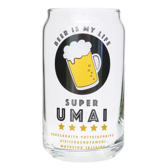 ガラスコップ 缶型グラス SUPER UMAI プレゼント 男の子 女の子 ギフト