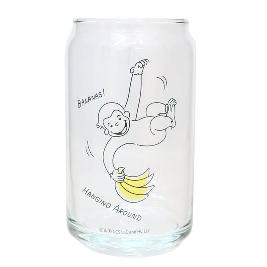 おさるのジョージ グッズ ガラスコップ 絵本キャラクター 缶型グラス